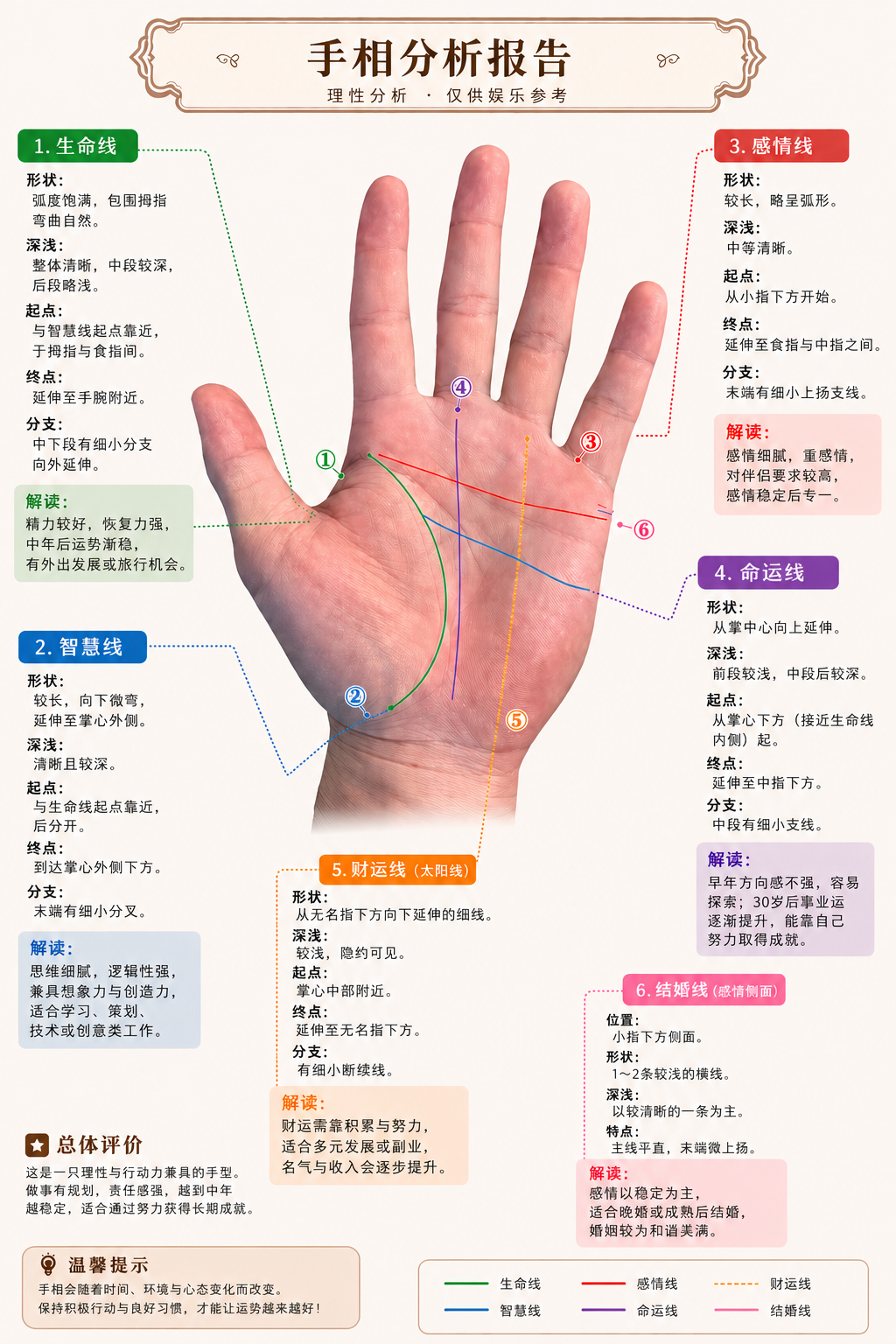 免费手相分析模板
